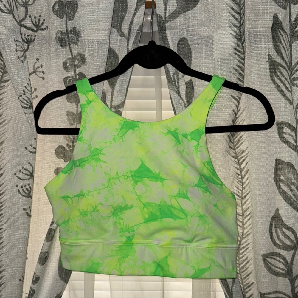 Neon Green Tie-Dye Crop Top- Lululemon
